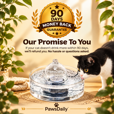 PawsDaily All-Glass Cat Water Fountain